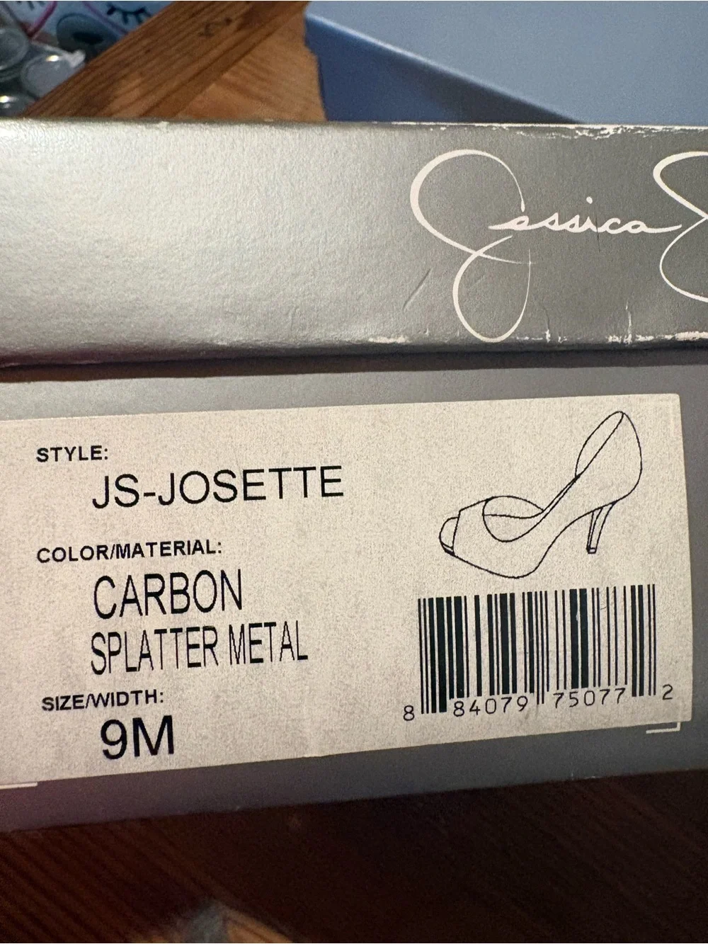 Jessica Simpson Metallic Pink Peep-Toe Heels with Black Splatter